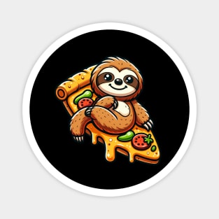 Cute Sloth with a Slice of Pizza Magnet